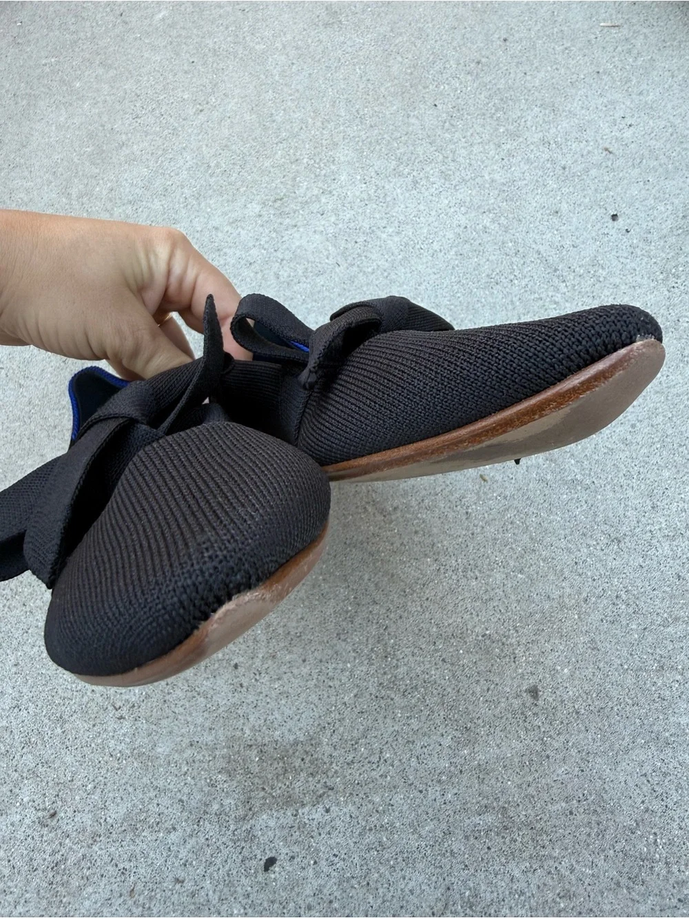 Rothy’s The Point Mary Jane Black Flats with Bow Classic Women’s Size 8